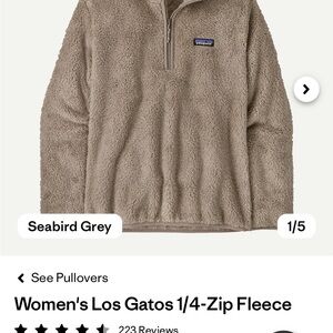 Patagonia Seabird Grey 1/4-Zip Fleece Pullover
